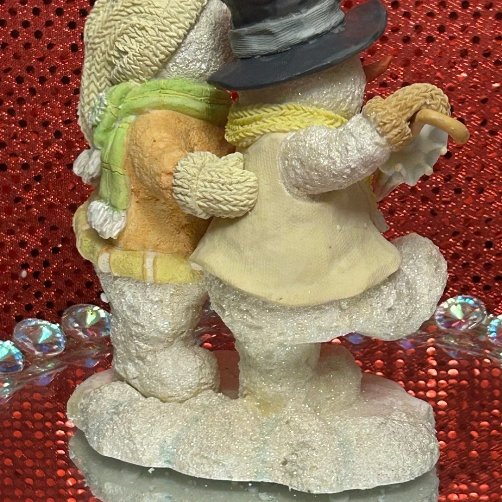 Russ Snowman Couple Figurine - Cream and Tan Approx. 7” - Picture 7 of 11